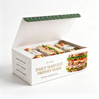 Boîte à sandwich personnalisée, emballage avec impression couleur, estampage or, carton blanc de qualité alimentaire, boîte à pain, pâtisserie, boîte à emporter en papier