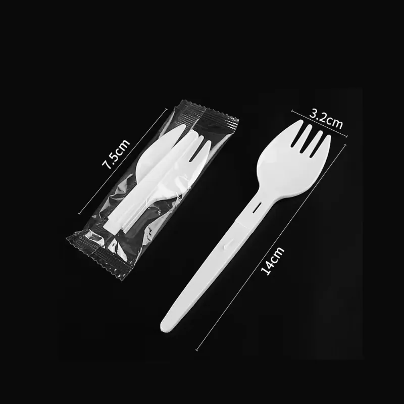 Fourchettes à couverts pliants jetables de qualité alimentaire, emballage individuel, Mini fourchette en plastique