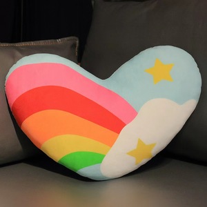 Coussin en peluche Cœur Arc-en-ciel Girlish Heart, Poupée de lit pour fille, Coussin de sommeil, Poupée en tissu pour enfant - Product Image 2