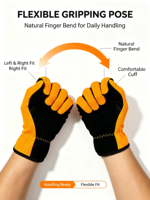 Gants de travail antidérapants HAIYI avec protection dorsale pour le jardinage, la construction et l'industrie