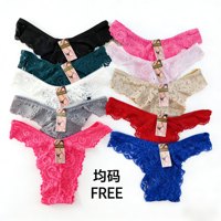 0,3 Dollar Modell LAS235 Einheitsgröße Damen Blumen-Stretch-Spitzen-Bikini-Slip, Niedriger Bund, Damen-Spitzen-Tanga