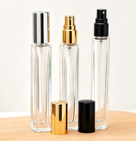 Flacon d'échantillon de parfum portable en verre épais avec pompe pulvérisatrice, rond, 3ml, 5ml, 8ml, 10ml, 15ml, en verre recyclable