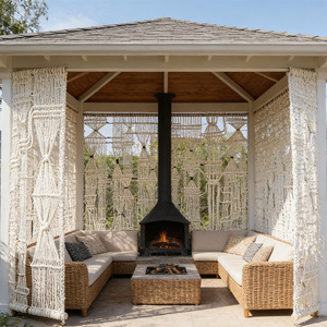 <span class=keywords><strong>Paravent</strong></span> en <span class=keywords><strong>macramé</strong></span> blanc, séparateur géométrique en <span class=keywords><strong>macramé</strong></span> pour les espaces ouverts minimalistes - Product Image 3