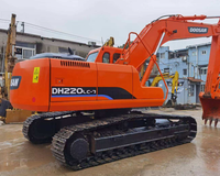 Offre Spéciale – Excavatrice Intermédiaire d'Occasion Doosan DH220 d'Origine Coréenne, Entièrement Inspectée, Faible Kilométrage, Idéale pour les Travaux de Fondation Routière et de Terrassement