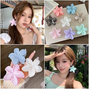 مشبك شعر على شكل زهرة جميلة بتصميم رخامي للنساء والفتيات، إكسسوار شعر عصري على شكل فك القرش - Product Image 6