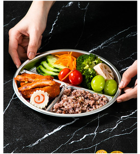 316/304 acier inoxydable bébé plaque séparation ménage quantitatif 3 grilles 4 grilles <span class=keywords><strong>graisse</strong></span> réduction plaque cantine Anti-chute plateau - Product Image 6