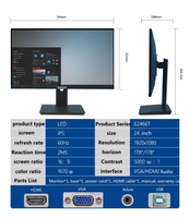 Moniteurs LCD Weier 22 24 27 pouces Écran LED IPS Matériel informatique Moniteurs incurvés