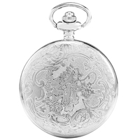 Celtic Art Silver Pocket Watch Antique avec chaîne-Full Hunter Steampunk Celtic Accessoires Cadeau pour homme
