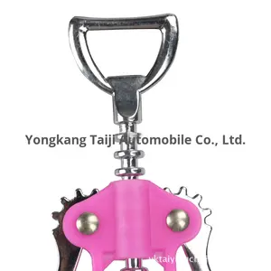전문 다기능 핑크 아연 합금 날개 코르크 따개 수동 와인 및 맥주 병따개 - Product Image 4