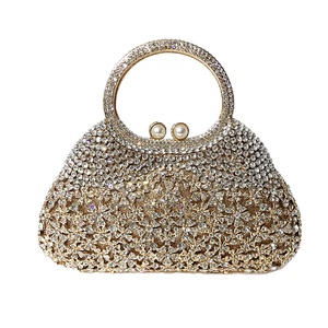 Vintage Floral Crystal Evening Bag for Women Pretty Rhinestones Top Handle <b>Purse</b> Date Nights Handbag - Product Image 4