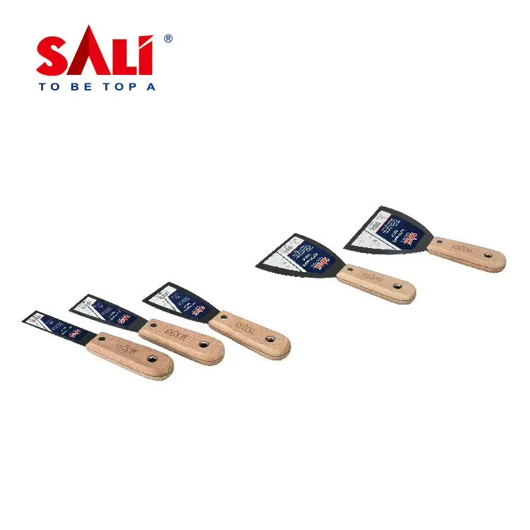 SALI1-5 Inch Plamuurmes Schraper Mes Schop Roestvrij Staal Houten Handvat Muur Verf Stukadoors Spatel Hand Tool