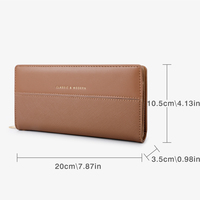 Grosir Tailian wanita gaya baru dompet kanvas RFID pendek serbaguna cetak lintas batas Logo ramping ritsleting panjang dompet gelap