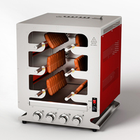Barbecue à gaz commercial d'extérieur en acier inoxydable à 4 brûleurs avec rôtissoire automatique pour steaks et viandes