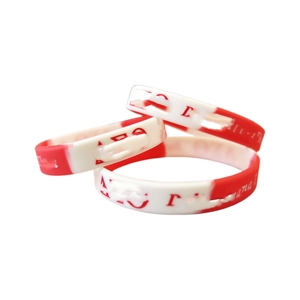 Pulsera de silicona griega personalizada Pulsera de silicona de color relleno en relieve - Product Image 2