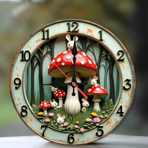 Round Wooden Wall <b>Clock</b> 25cm Casual Nordic Silent Home Decor <b>Clock</b> - Product Image 2
