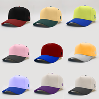 Casquette de baseball tendance, structurée, 5 panneaux, bicolore, visière incurvée, logo brodé personnalisé