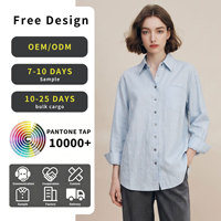 Chemise haut de gamme pour femme, style coréen décontracté, couleur unie, manches longues, coupe ample et amincissante, polyvalente pour le quotidien.