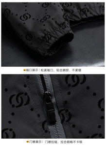 Áo khoác nam vải canvas kiểu mới <span class=keywords><strong>2025</strong></span>, cổ đứng, có mũ, phong cách đường phố mùa thu, họa tiết chữ cái - Product Image 6