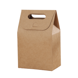 High Quality Kraft White Handle Packing Bake Food Cookie Candy Package Paper Box
