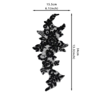 Maille personnalisée broderie florale dentelle Applique Patch à coudre à la main fleur dentelle Motif pour robe de mariée Abaya vêtements décoration