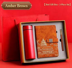<b>Red</b> Notebook Tumbler and Pen <b>Gift</b> <b>Box</b> Set with Custom Logo Packaging for Corporate Promotion and Bulk Orders - Product Image 4