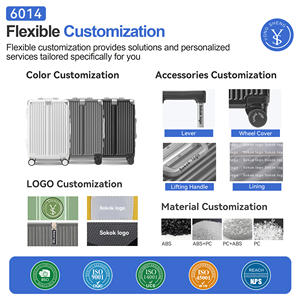 अवकाश यात्रा के लिए स्पिनर पहिया बड़े क्षमता सामान के साथ 3 के सोक फैशनेबल एल्यूमीनियम फ्रेम सूटकेस सेट - Product Image 3