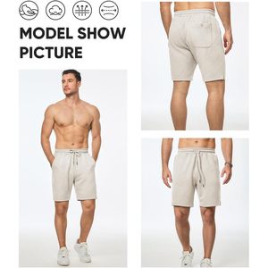 FOXA Short décontracté pour homme 7 pouces avec cordon de serrage, taille élastique, short de plage en molleton avec poches, respirant, pour l'été - Product Image 6