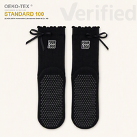 Chaussettes de Pilates pour femmes avec logo personnalisé, tricotées en jacquard, semelle en tissu éponge, maintien sûr et antidérapant, pour la pratique du yoga et le fitness en automne
