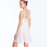 Robe de danse lyrique MiDee pour adulte, style ballerine, fluide, à sequins, asymétrique, avec bretelles et ourlet à volants, longueur genou