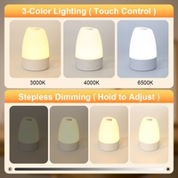 Lampe de nuit de bureau LED à commande tactile avec télécommande, design moderne, température de couleur blanc chaud, batterie rechargeable par USB