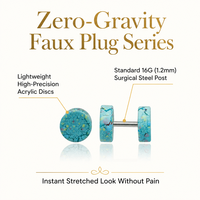 Bijou de piercing d'oreille en acrylique léger et artistique, série Zero Pain Faux Stretching, avec zircon doré, pour faux piercing d'oreille