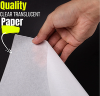 Papier de traçage de 12 pouces, papier de traçage blanc, papier de traçage translucide transparent pour le dessin, la couture, les croquis