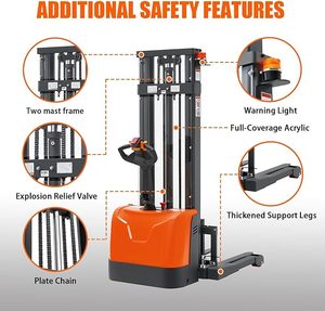 Chariot élévateur à palettes tout-terrain à livraison rapide, capacité de levage de 1,5 à 2 tonnes, hauteur de levage de 3 m, acier haute résistance et résistant aux chocs, chariot élévateur électrique - Product Image 3