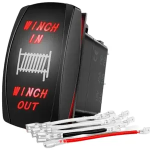 Carling Marine Rocker Switch 5 Pin LED 12V 24V IP66 Waterproof Toggle Switch ON OFF for Truck Boat Car RV UTV Bus Yacht