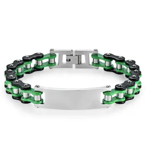 GOLDIX Bracelet chaîne de vélo unisexe géométrique plaqué or Style punk Chaînes de moto en acier inoxydable Hip Hop Couples pour hommes - Product Image 6