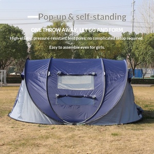 Grande <span class=keywords><strong>tente</strong></span> de camping automatique portable en forme de bateau avec une chambre, imperméable et résistante aux UV, capacité 4-5 personnes - Product Image 2