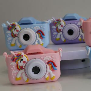 กล้องเอชดีการ์ตูนยูนิคอร์น1080P เลนส์คู่ดิจิตอลมินิเด็กเซลฟี่กล้องวิดีโอหน้าจอ2นิ้ว180มุมกว้าง4-8ปี - Product Image 4