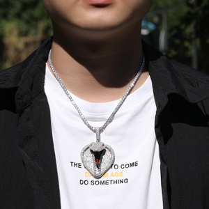 Hip Hop <span class=keywords><strong>Vermeil</strong></span> Serpent Noir Pendentif Impérieux Collier Hommes Et Femmes Glacé CZ Dessin Animé Animal Pendentif Collier Cadeau - Product Image 4
