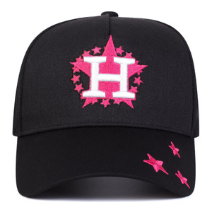Hot Selling Black White Star Snapback Caps Embroidery Letter Baseball Cap for Women Men - Product Image 3