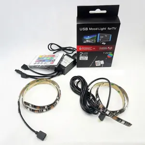 Kit de rétro-éclairage de télévision à distance Led, bande Tv 5v, Smd 5050 Rgb, pour écran plat de télévision et Pc, 17 clés Rf