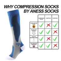 Chaussettes compressives de course unisexes pour le sport Chaussettes de compression longues graduées pour le cyclisme avec étiquette