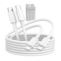 Kabel Charger Cepat USB-C PD 1m 60W TYPE C ke TYPE C untuk iPhone 17/16/15 Pro Max untuk Ponsel Samsung dengan Kotak