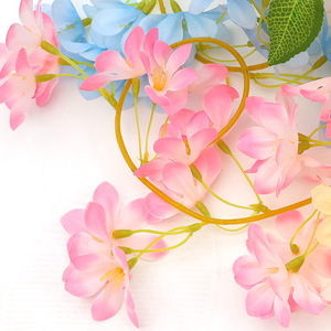 Guirnaldas de Flores Artificiales de Forsythia y Cerezo, 180 cm, Flores de Seda y Plástico de Alta Simulación, Decoraciones para Bodas y Hogar - Product Image 4