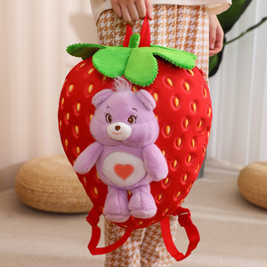 Sac à dos en peluche motif fraise de dessin animé, ours en peluche à câliner, sac à dos pour enfants - Product Image 6