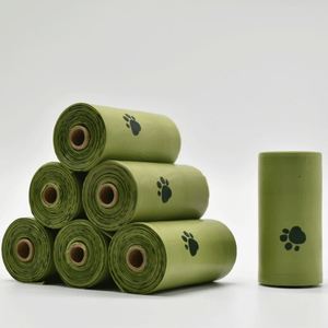 Custom Logo Printed Dog Poo Waste <b>Bags</b> Eco-Friendly Biodegradable <b>Compostable</b> Cornstarch Strong Odor Control for Cats Pet Dogs - Product Image 1