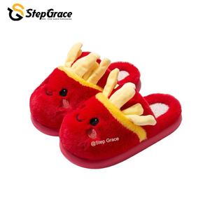 Chaussons d'intérieur pour femmes StepGrace, mignons, en forme de frites, chauds pour l'hiver, à semelle épaisse - Product Image 1