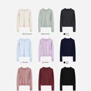 2025 Spring Modal Sports Jacket Comfortable All-Season Cardigan Sand Wash Air <b>Sense</b> Hood Front Logo Anti-Pilling Knitted - Product Image 2