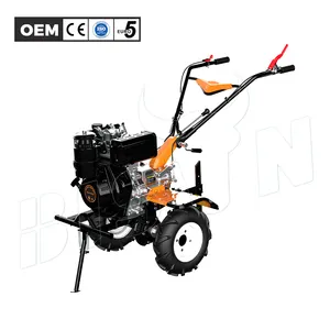 BISON(CHINA) 186F Mini Power Tiller Fazenda Cultivador Trator Rotary Arado Diesel Tiller