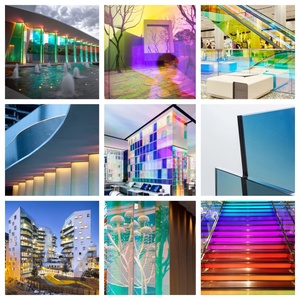 Lámina de Vidrio Iridiscente Dicroico Arcoíris de Fábrica, Vidrio Decorativo con Recubrimiento Óptico que Cambia de Color para Manualidades y Diseño de Interiores - Product Image 3