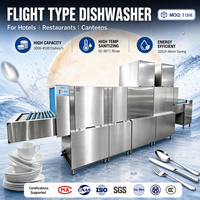 Lave-vaisselle à convoyeur désinfectant, double rinçage, double séchage, automatique, électrique, 4500 assiettes par heure, pour hôtels, cantines, restaurants